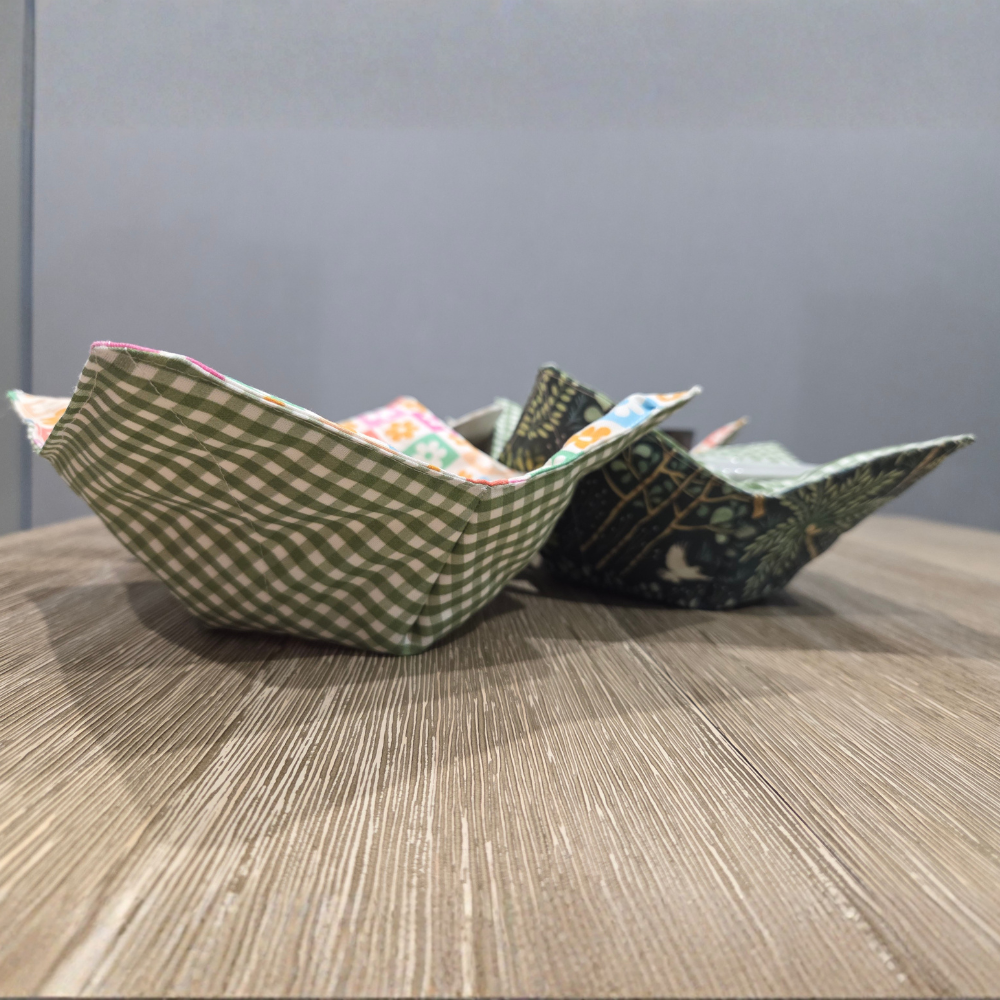 Handmade Bowl Cozy – Reversible Hot Food Holder - 100% Cotton – Kitchen Gift - Multi Fabric Options