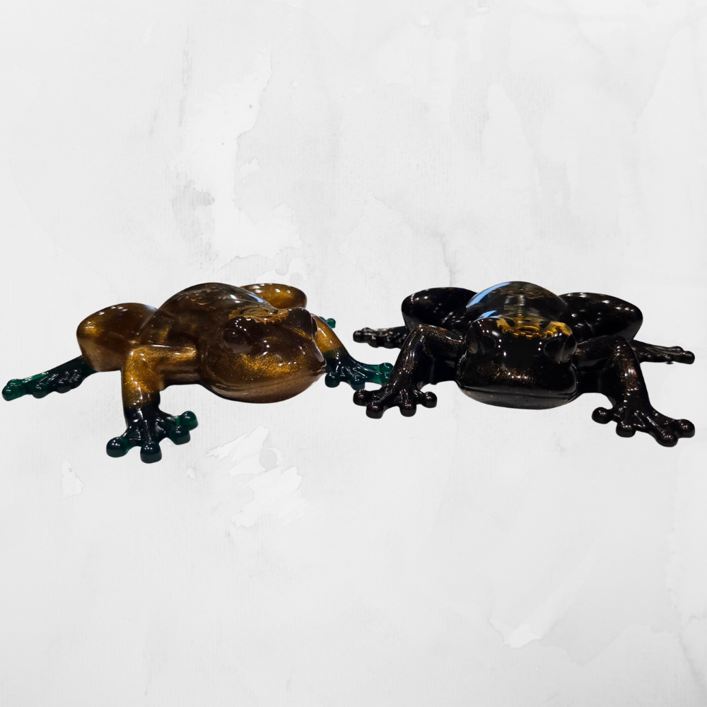 Steampunk Resin Frog Sculpture – Handmade Mechanical Gear Art Figurine – Desk Decor