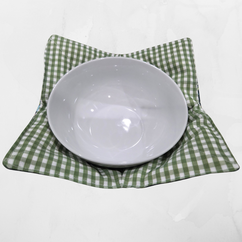 Handmade Bowl Cozy – Reversible Hot Food Holder - 100% Cotton – Kitchen Gift - Multi Fabric Options