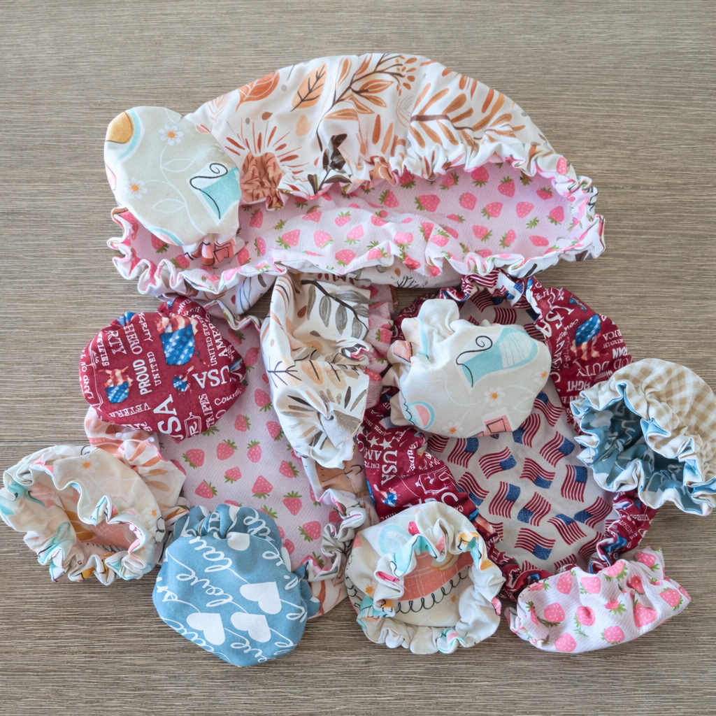 Handmade Reversible Mason Jar - Bowl Covers - Bread Dough Cover - Multi Fabric Options Available