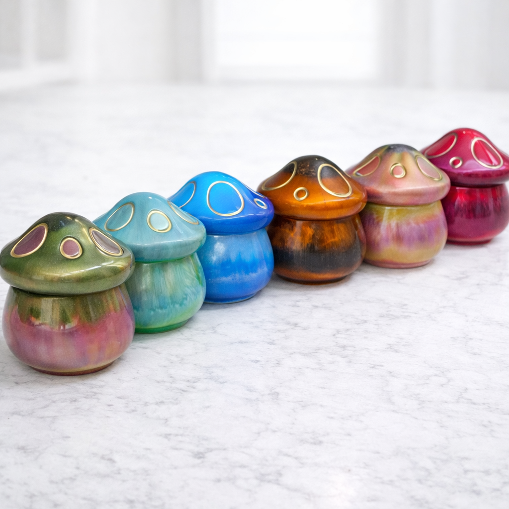Hand Poured Resin Mushroom Jar – Multi-Color Options Available