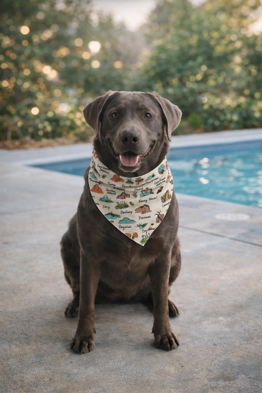 National Parks / Hiking Buddy Pet Scrunchie Bandana - Multi Fabric Options Available