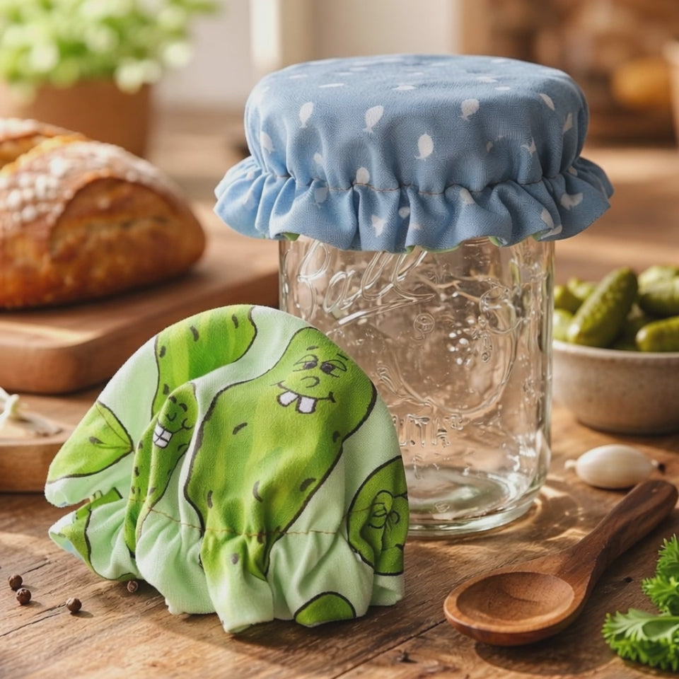 Handmade Reversible Mason Jar - Bowl Covers - Bread Dough Cover - Multi Fabric Options Available